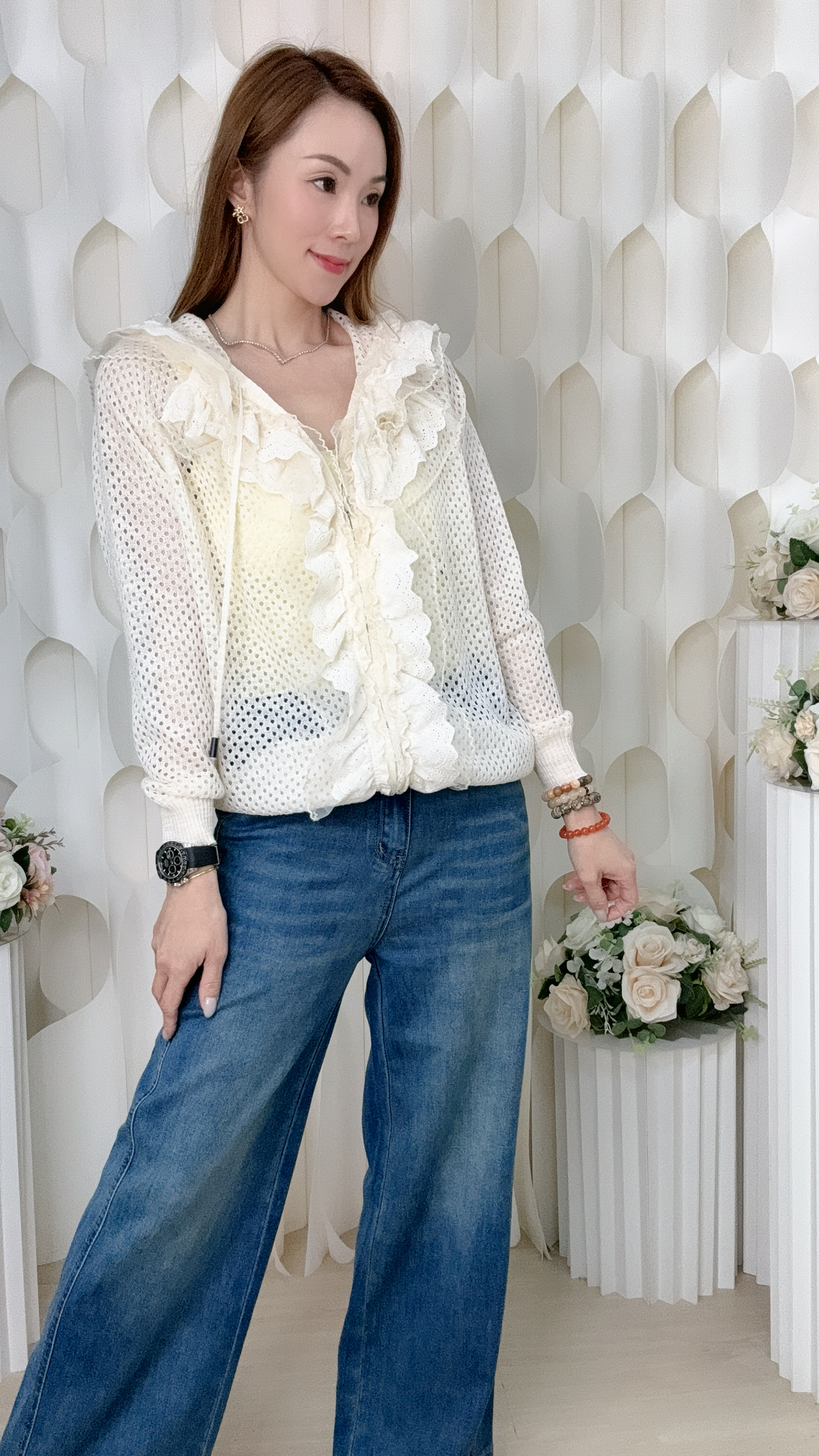 洗水軟牛仔闊脚褲 (腰S28/M30/L32/XL34 長38吋) LA26062 #1505clo