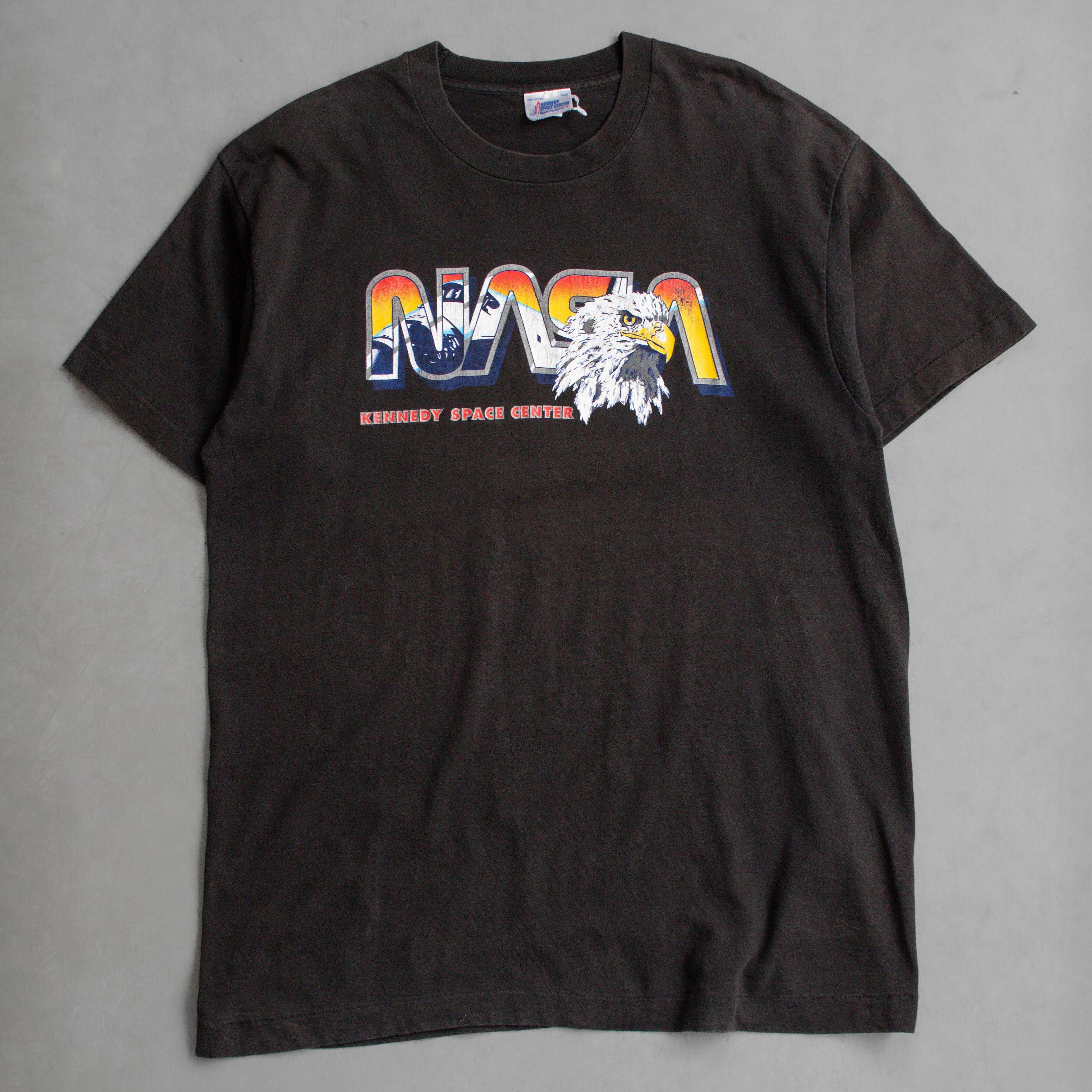 90S NASA SPACE CENTER TEE 美國 黑色 甘迺迪 太空總署 短袖 T恤