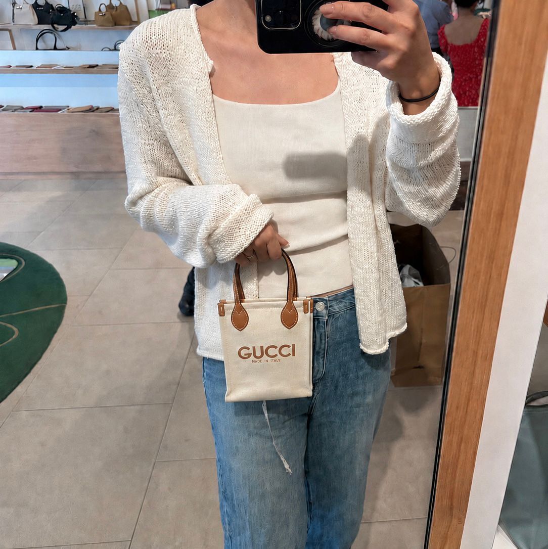 V74 Gucci Mini Canvas Tote Bag