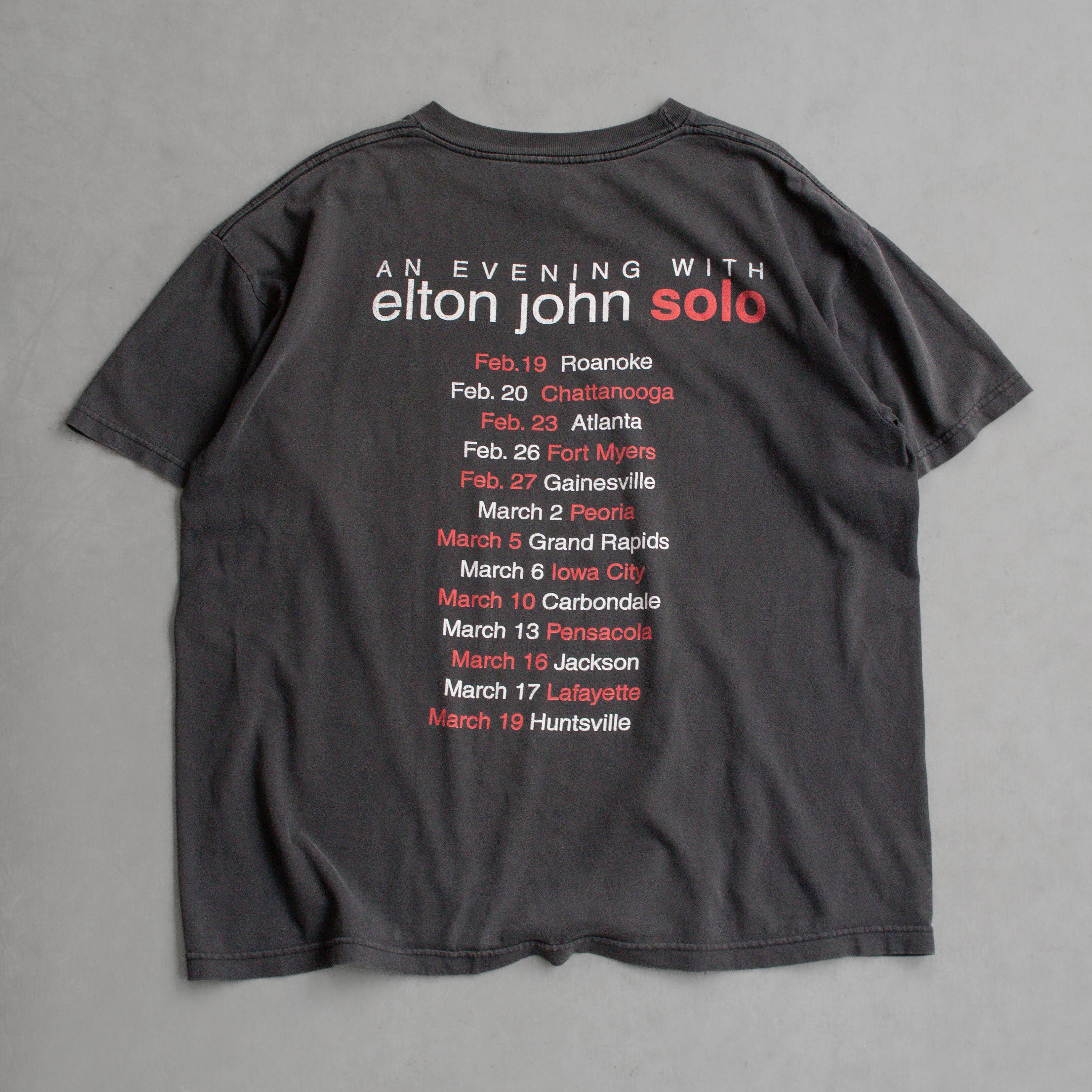 ELTON JOHN BAND TEE 美國 黑色 艾爾頓強 巡迴 演唱會 短袖 T恤