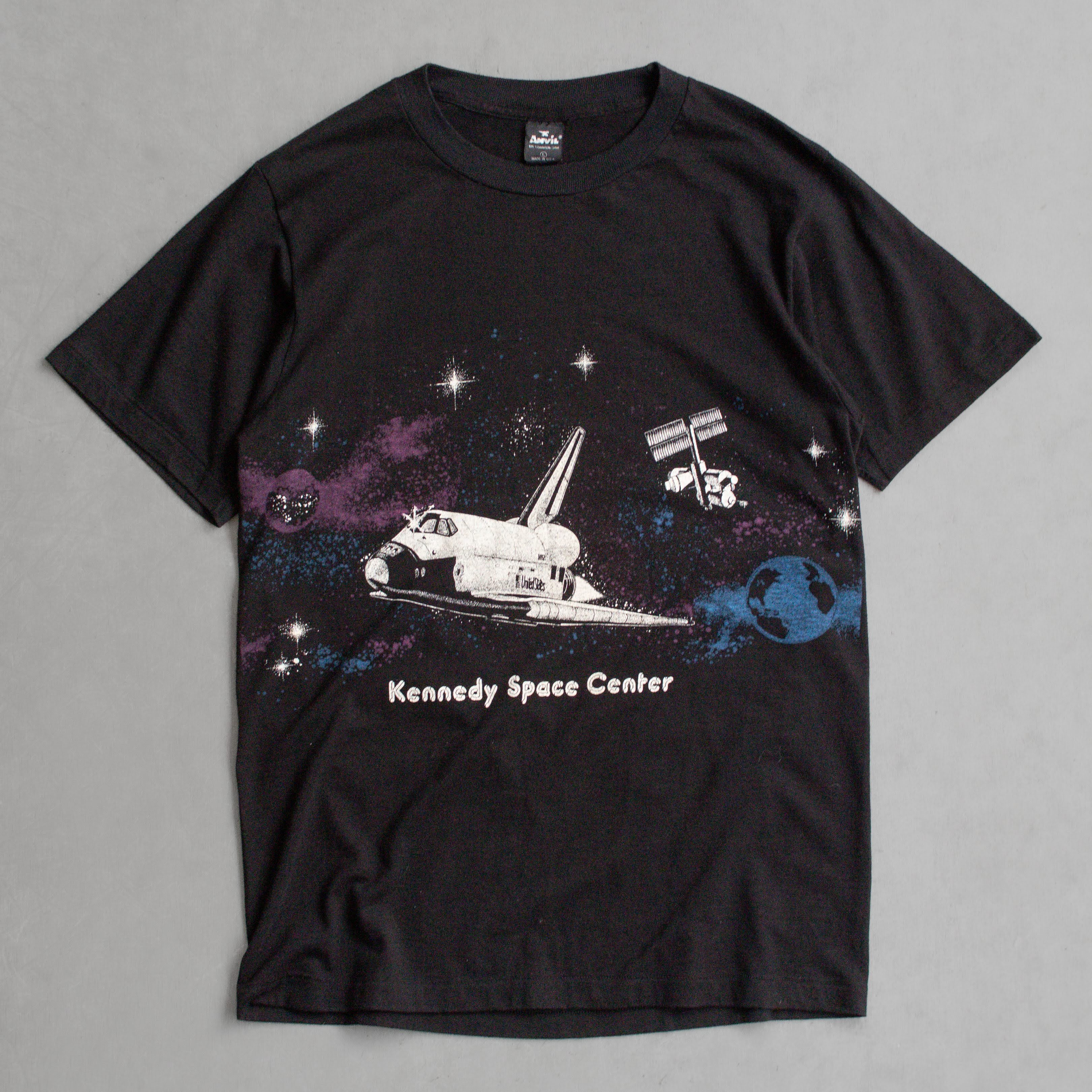 80S KENNEDY SPACE CENTER TEE 美國製 黑色 甘迺迪 太空總署 短袖 T恤