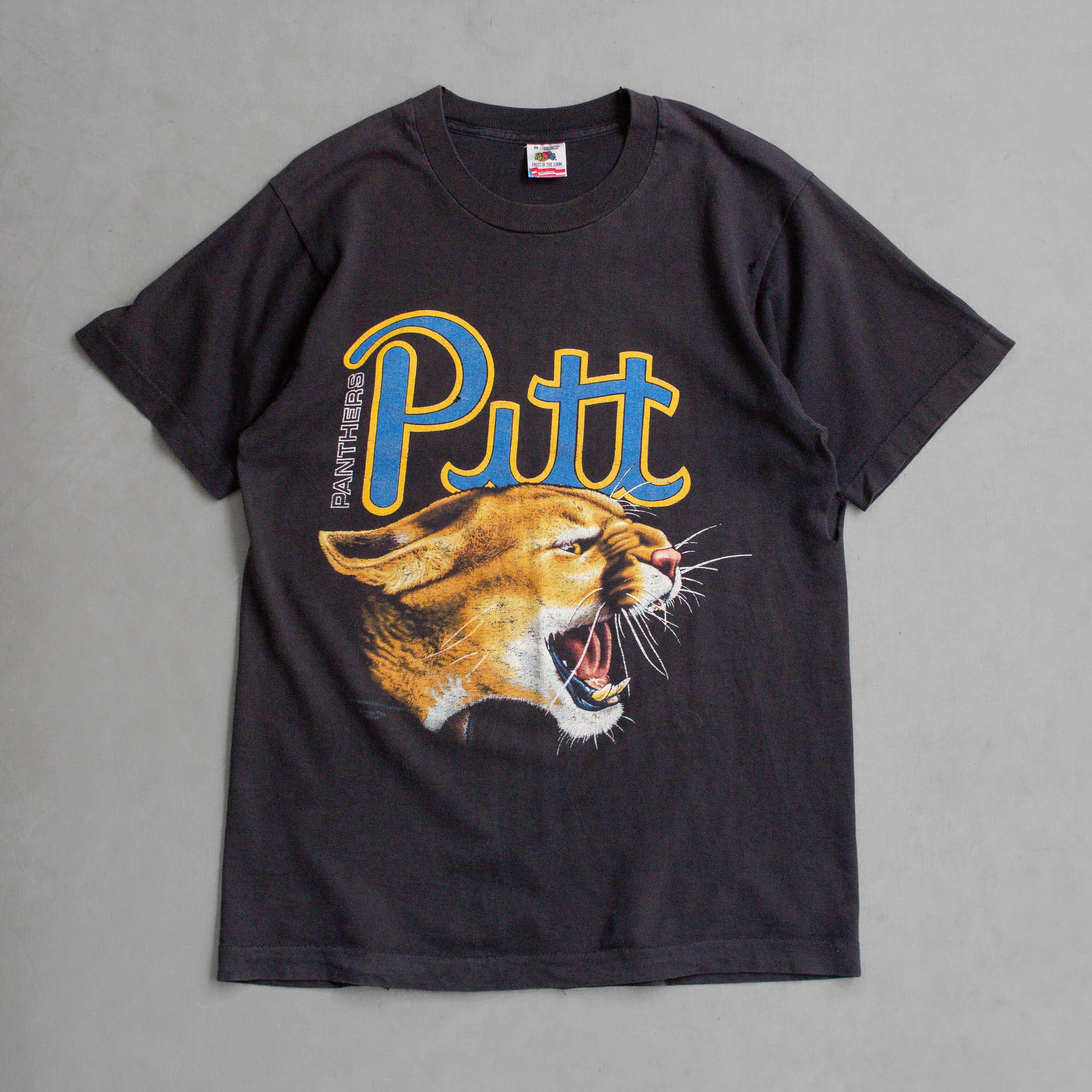 80-90S PITT PANTHERS VINTAGE TEE 美國製 匹茲堡 黑豹 短袖 T恤