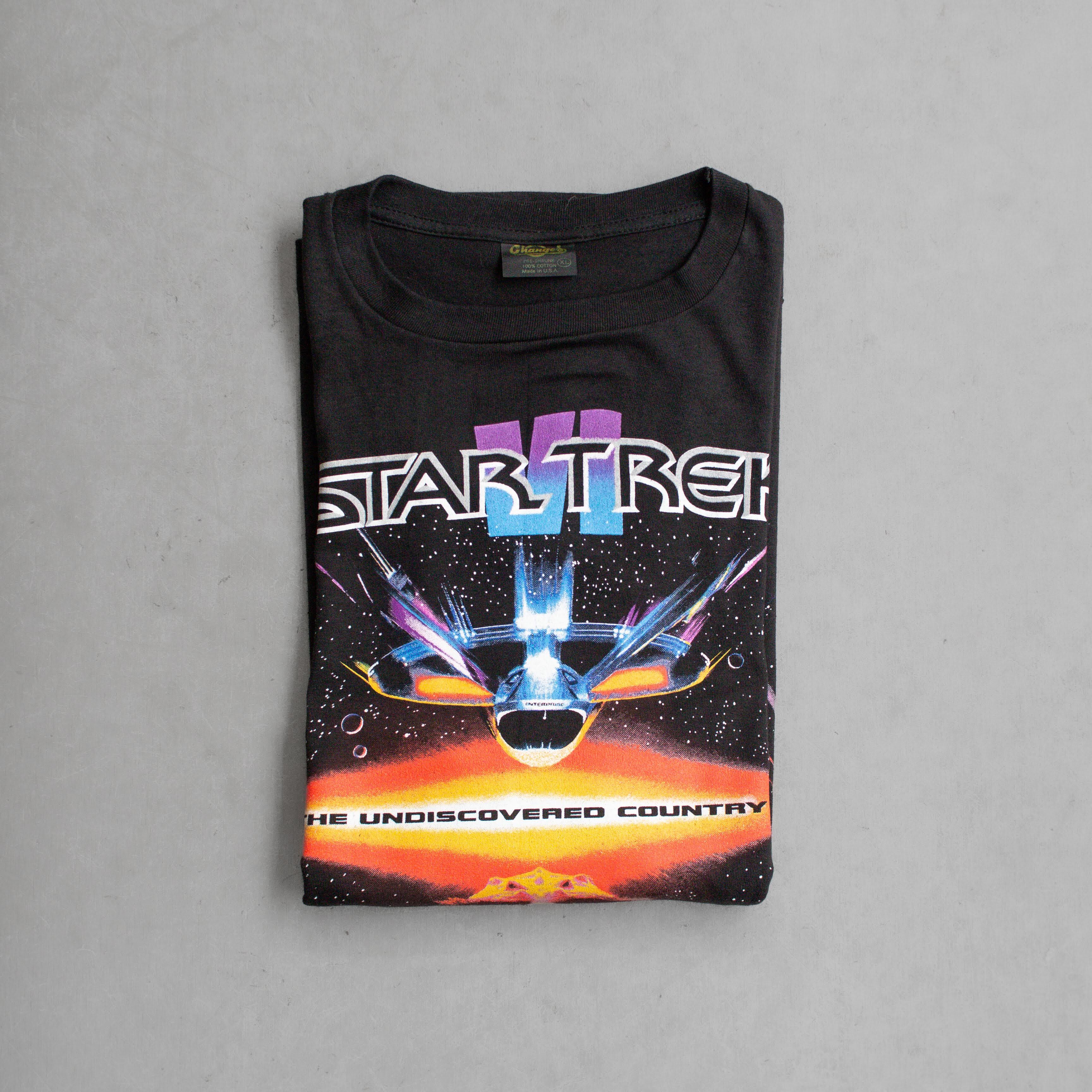 80-90S STAR TREK TEE 美國製 黑色 星際爭霸戰 星際迷航記 短袖 T恤 C