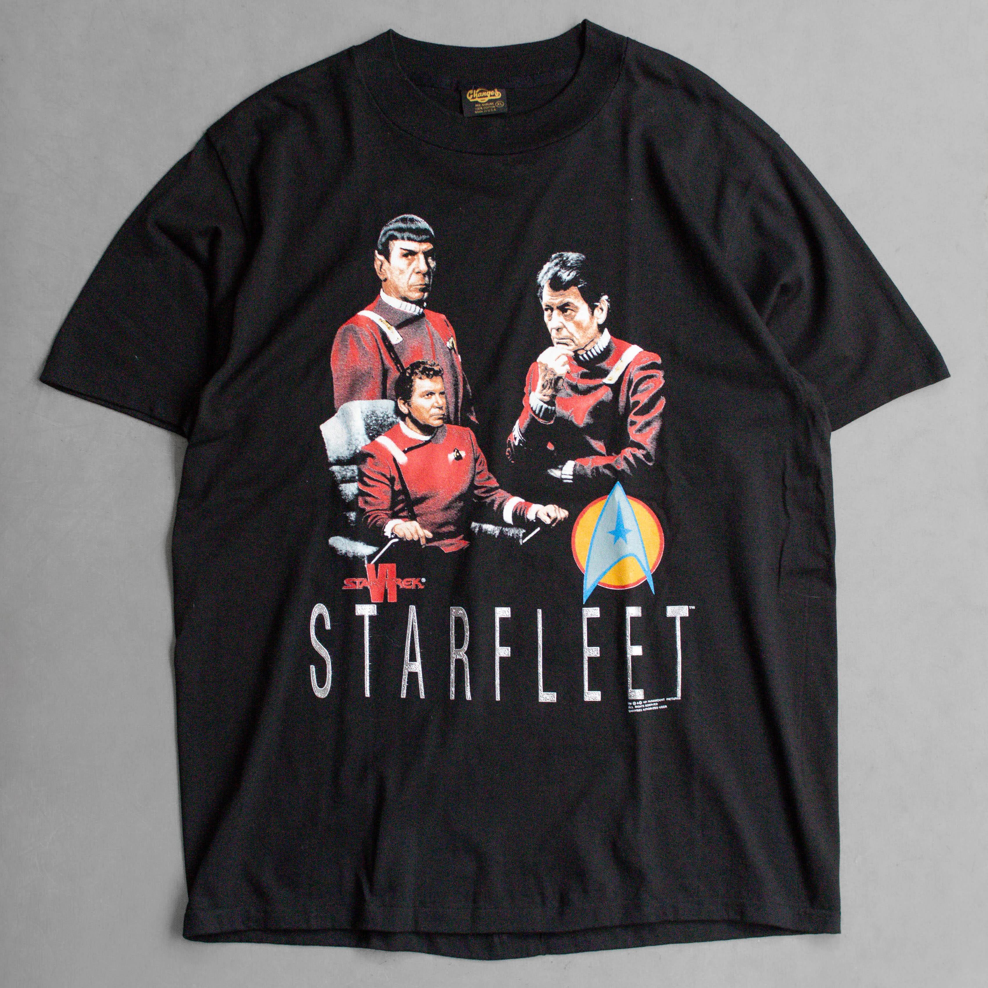 80-90S STAR TREK TEE 美國製 黑色 星際爭霸戰 星際迷航記 短袖 T恤 F