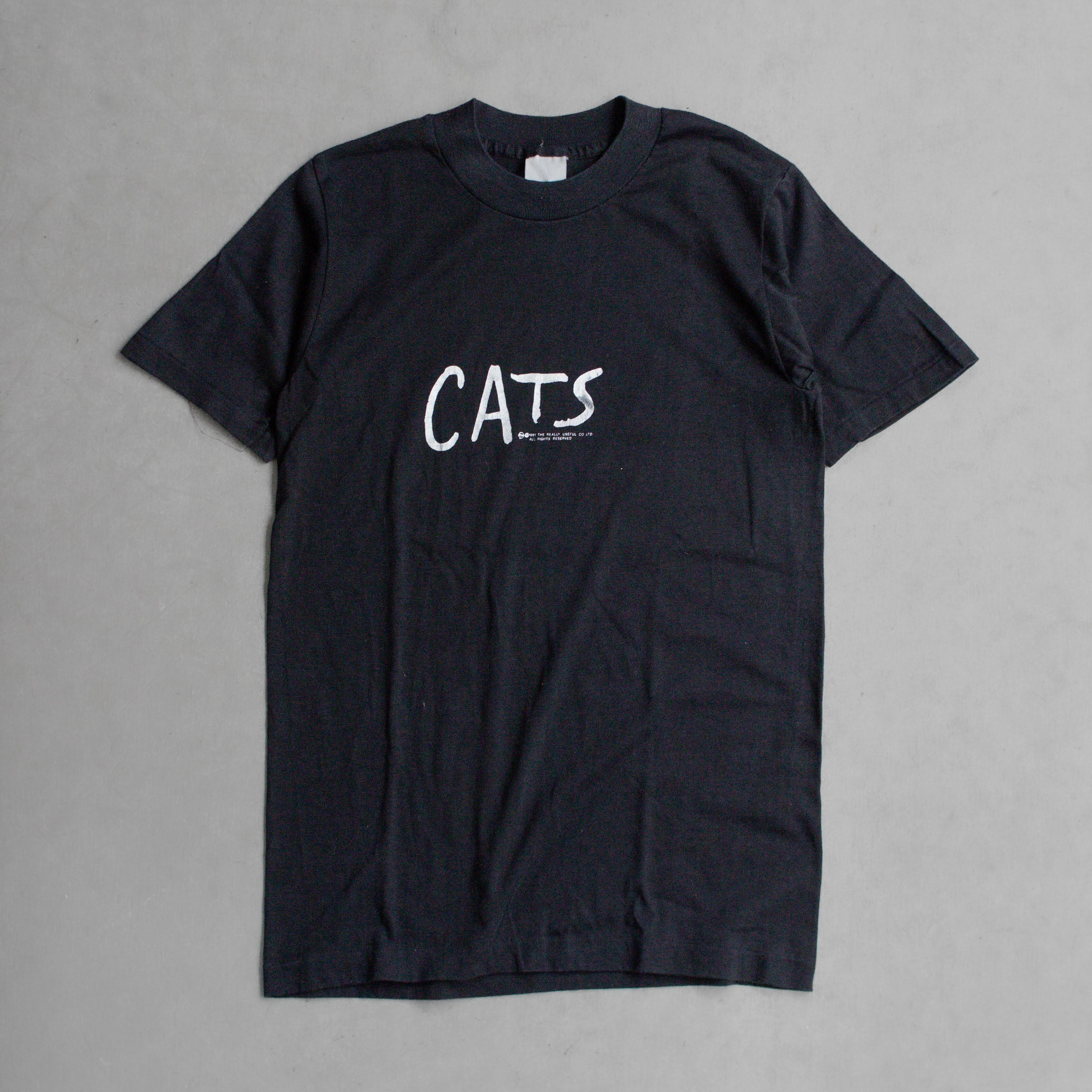 80S CATS MUSICAL TEE 美國製 黑色 百老匯 音樂劇 貓 短袖 T恤 B