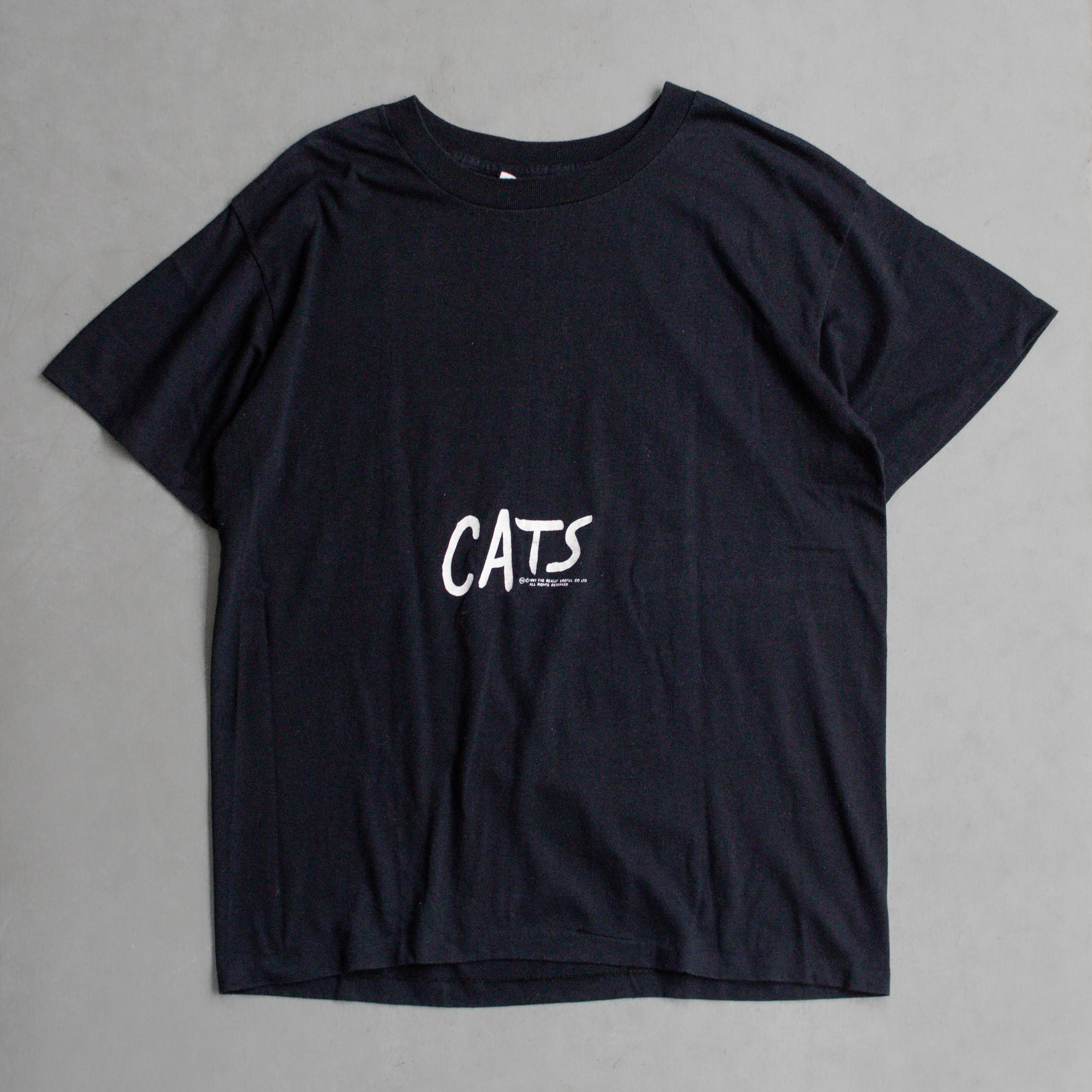 80S CATS MUSICAL TEE 美國製 黑色 百老匯 音樂劇 貓 短袖 T恤 C