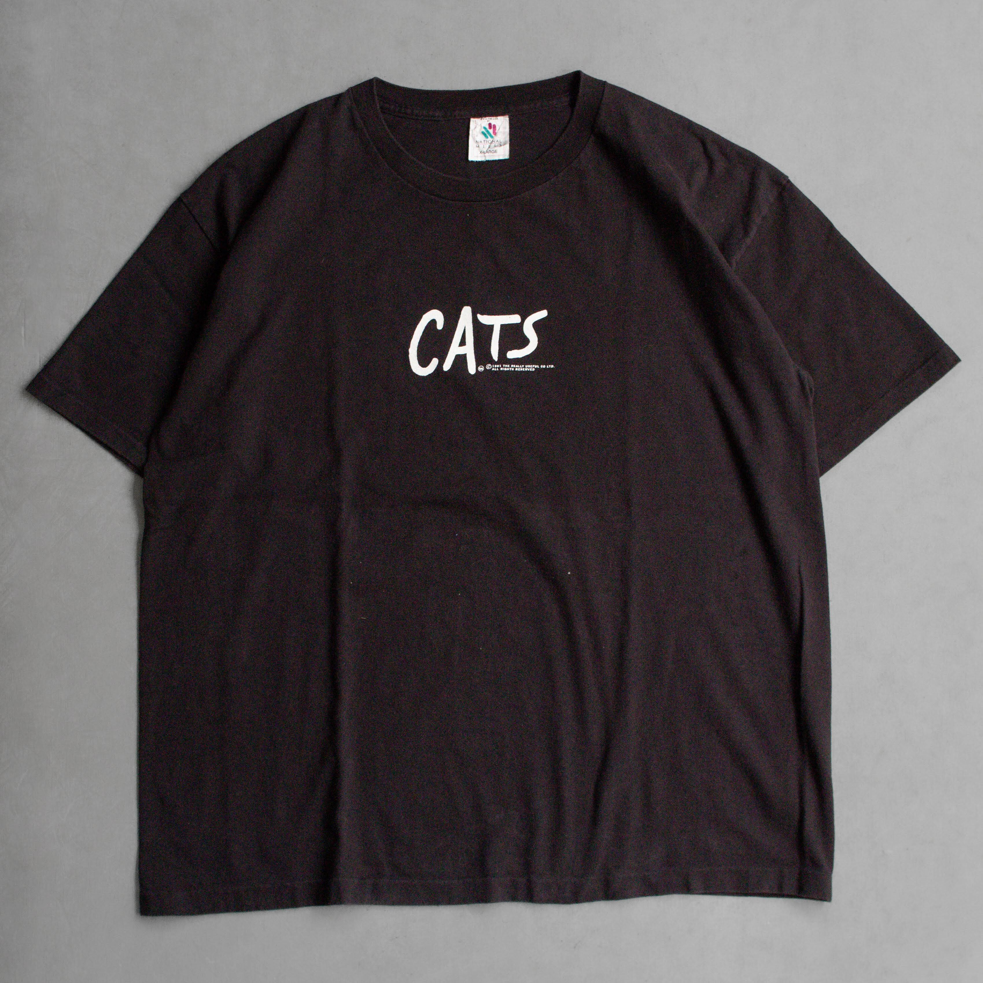 80S CATS MUSICAL TEE 美國製 黑色 百老匯 音樂劇 貓 短袖 T恤 D