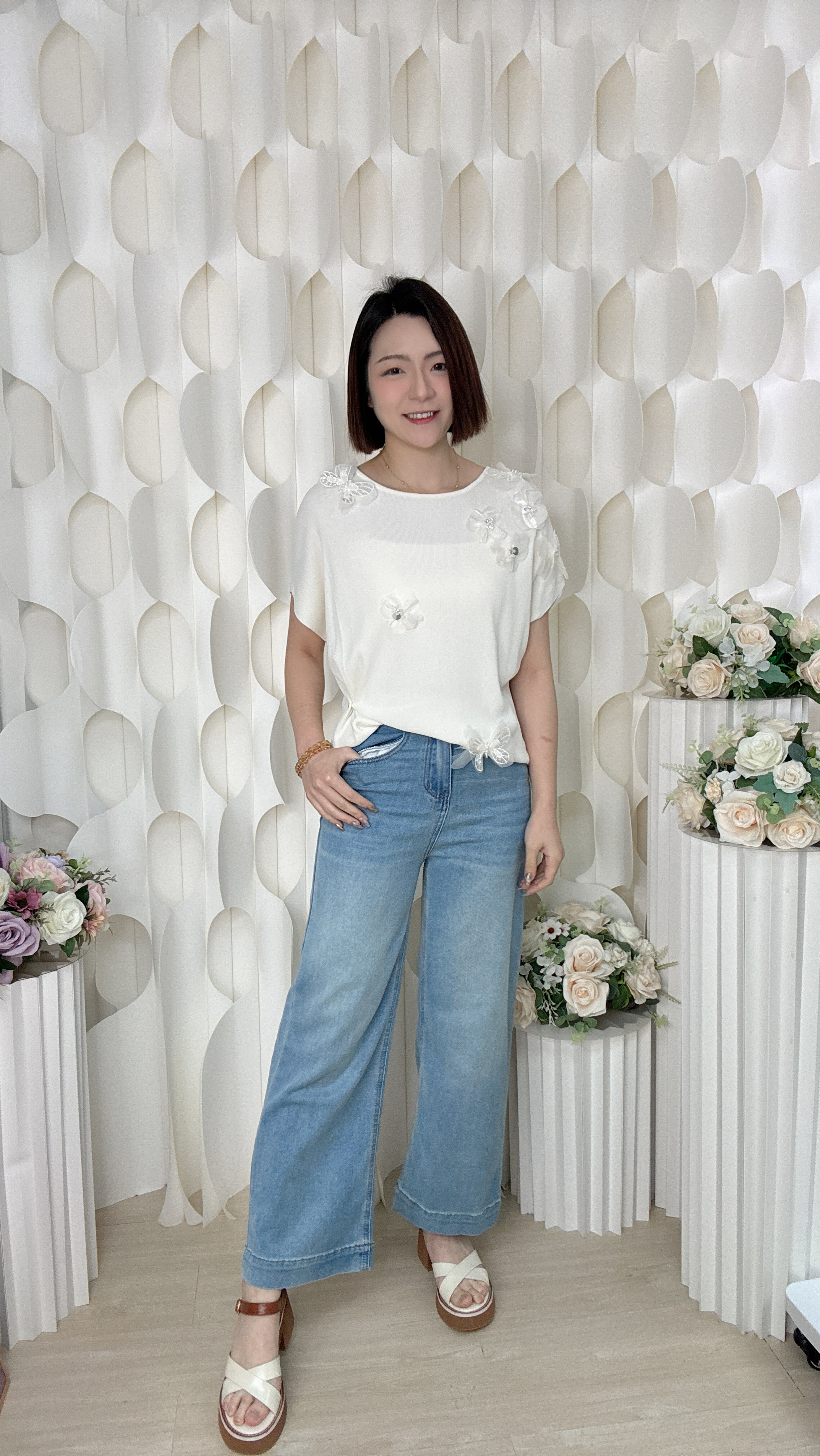 洗水軟牛仔直筒褲 (腰S26/M28/L30/XL32 長38吋) LA26060 #1505clo