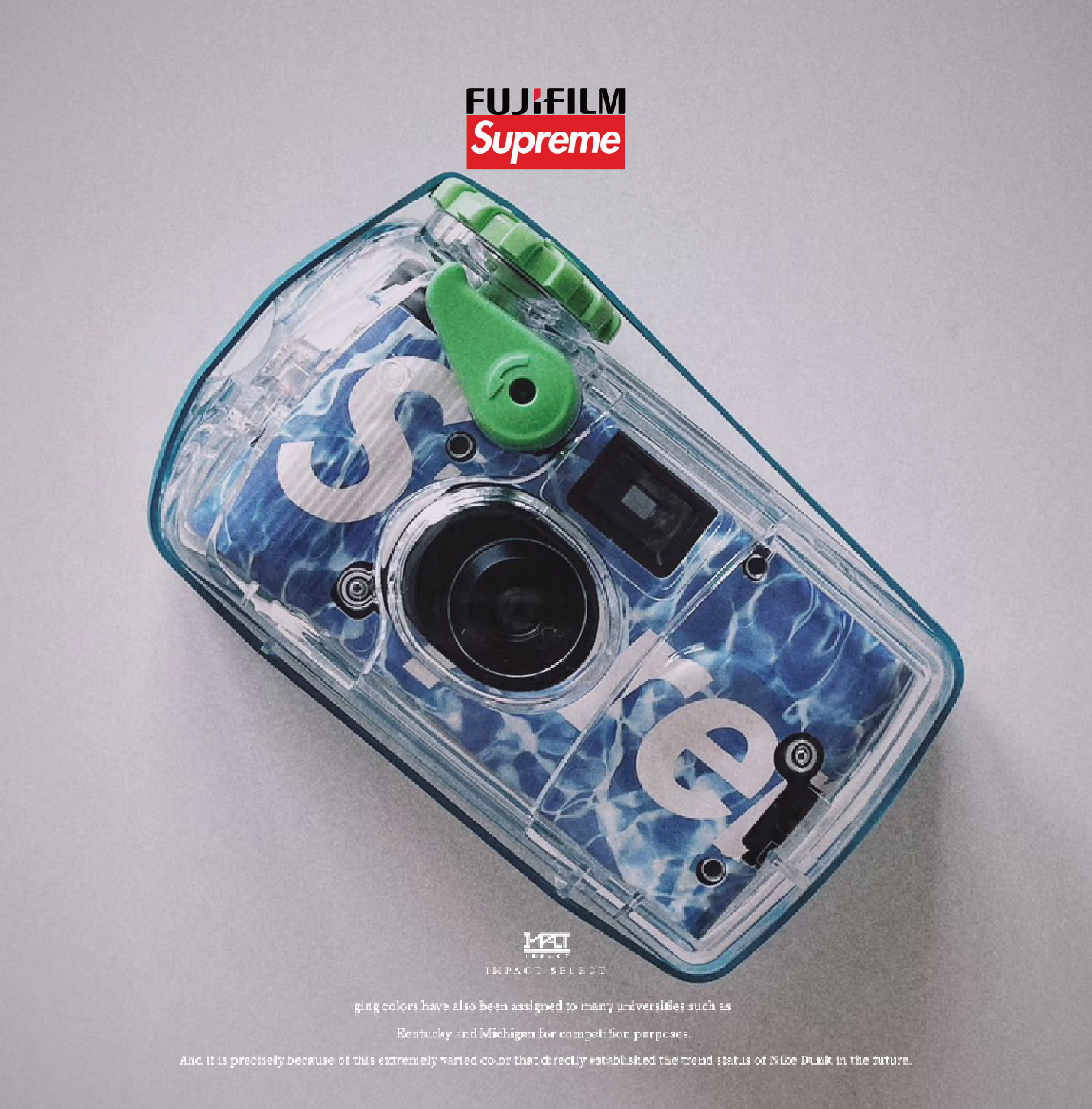 Supreme X FUJI 富士 聯名款 防水 拋棄式 底片 相機