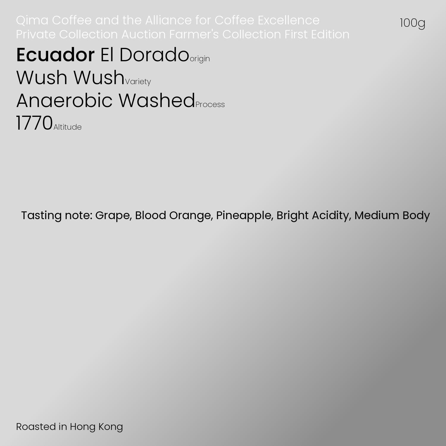 厄瓜多爾 El Dorado - Private Collection Auction Farmer's Collection First Edition