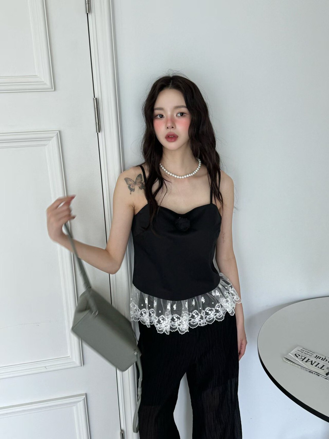 華美蕾絲擺吊帶背心