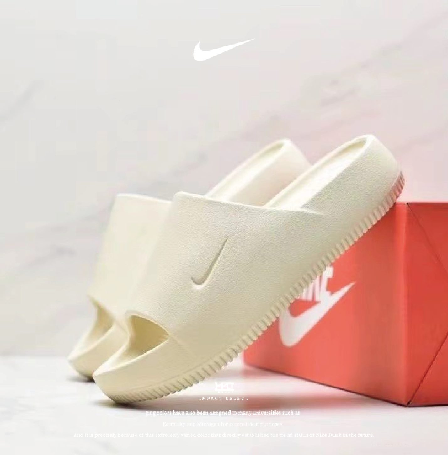 Nike Calm Slide 麵包拖鞋 米色 淺黃 DX4816-701