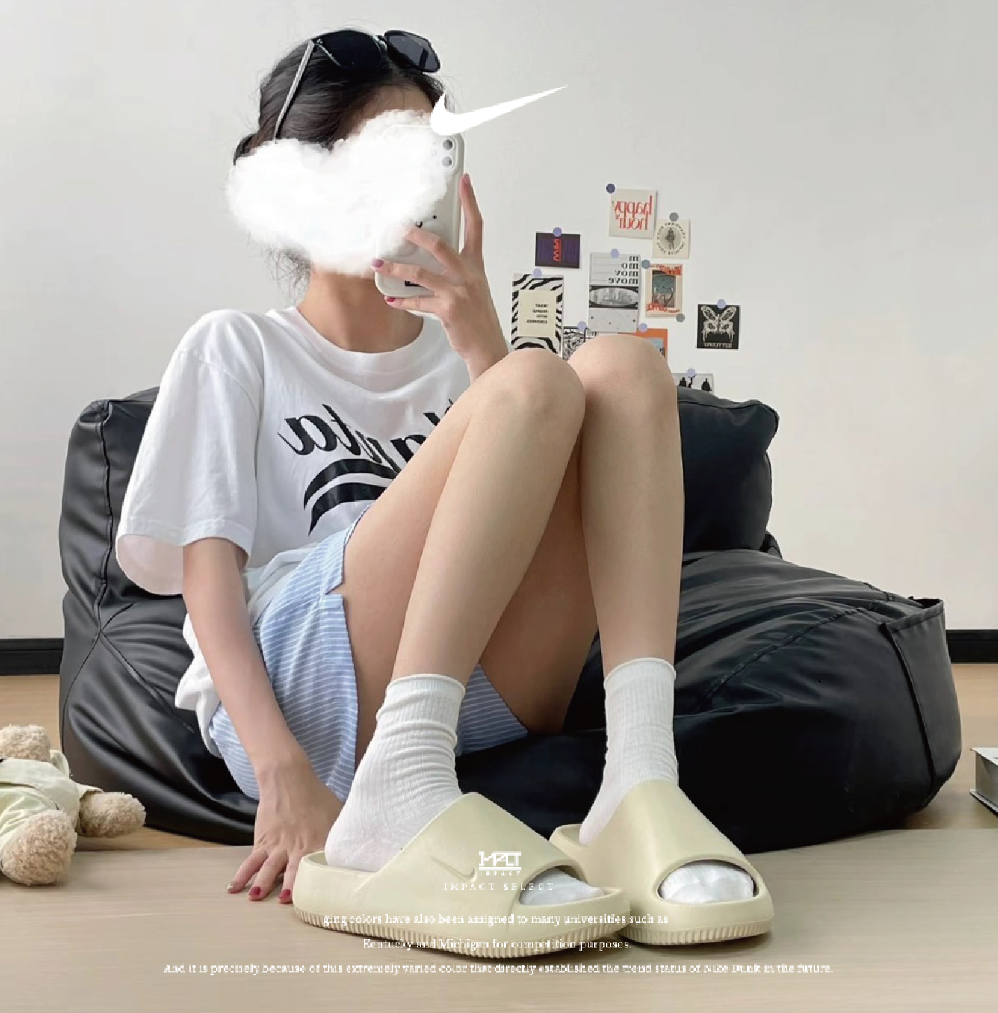 Nike Calm Slide 麵包拖鞋 米色 淺黃 DX4816-701