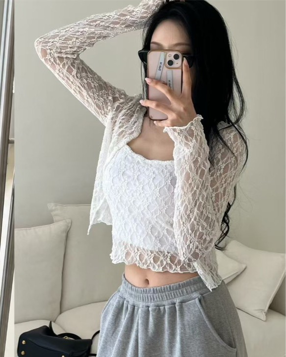 蕾絲外罩+吊帶背心set