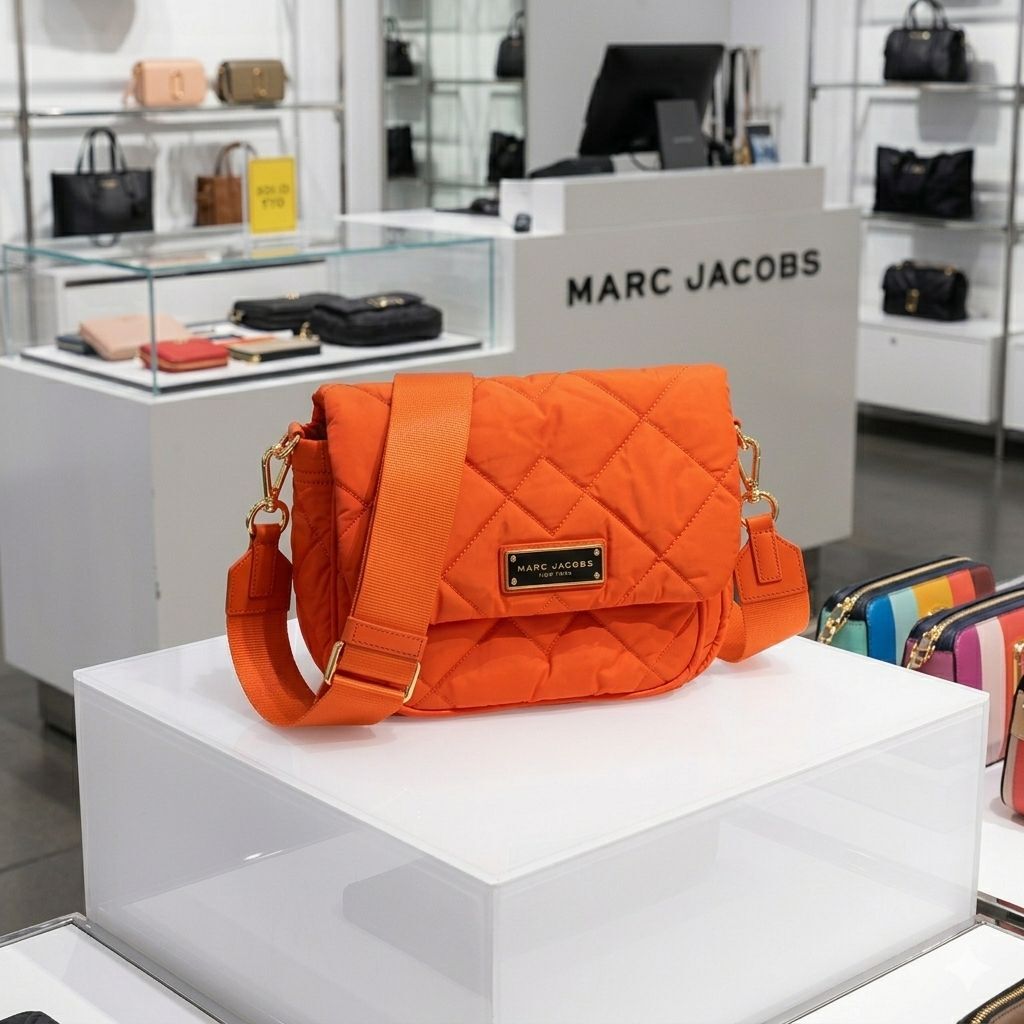 【預購】Marc Jacobs H051563 橙色尼龍斜挎包