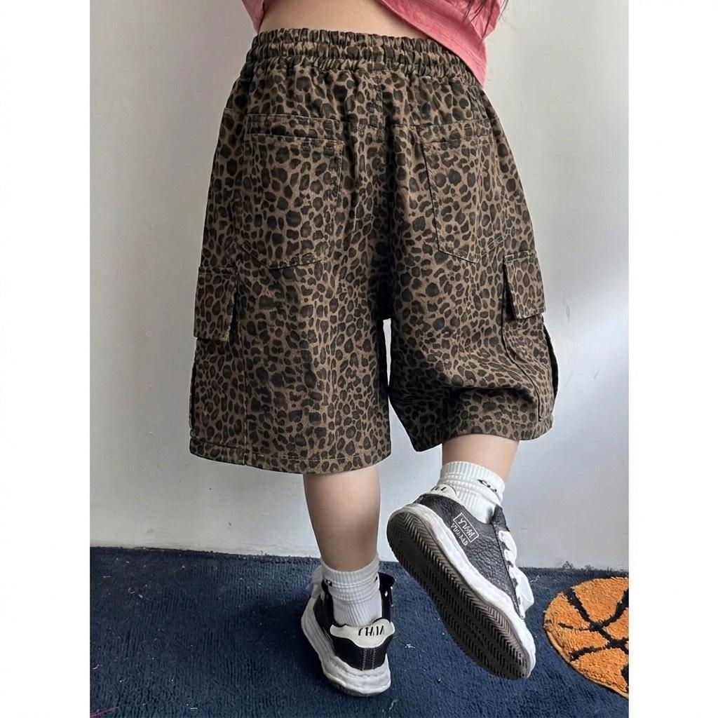 『RB』韓國豹紋口袋工作六分褲