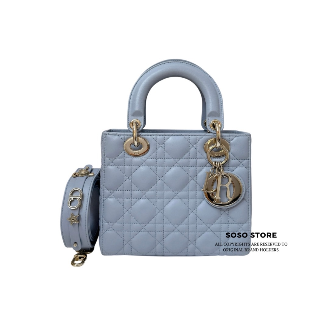 Dior Lady Dior Bag - Light Blue / GHW