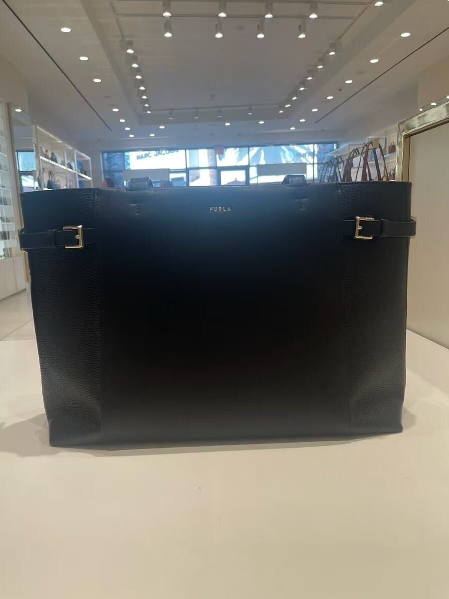 【預購】 Furla  H051632 Aura 黑色皮革托特包