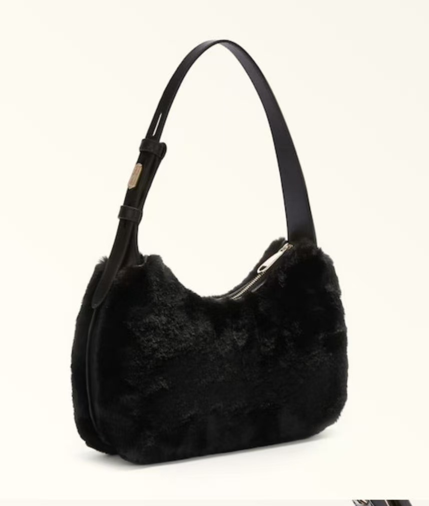 【預購】 Furla  H051633 Febe 黑色毛絨單肩包