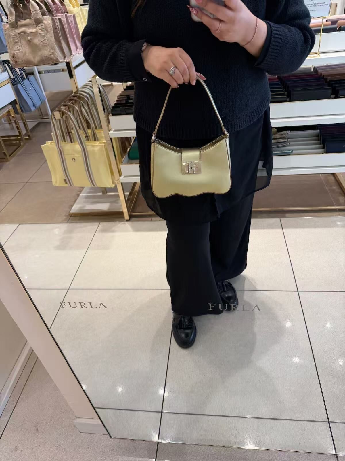 【預購】 Furla  H051635 1927 Wave 金色小肩背包