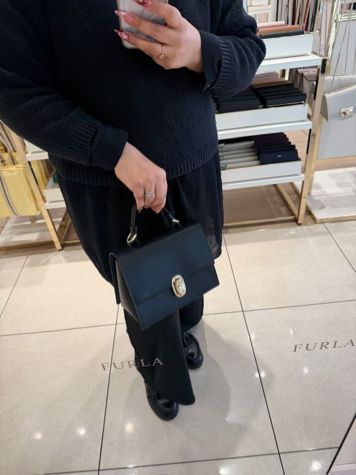 【預購】 Furla  H051644 Eclisse 黑色手提包
