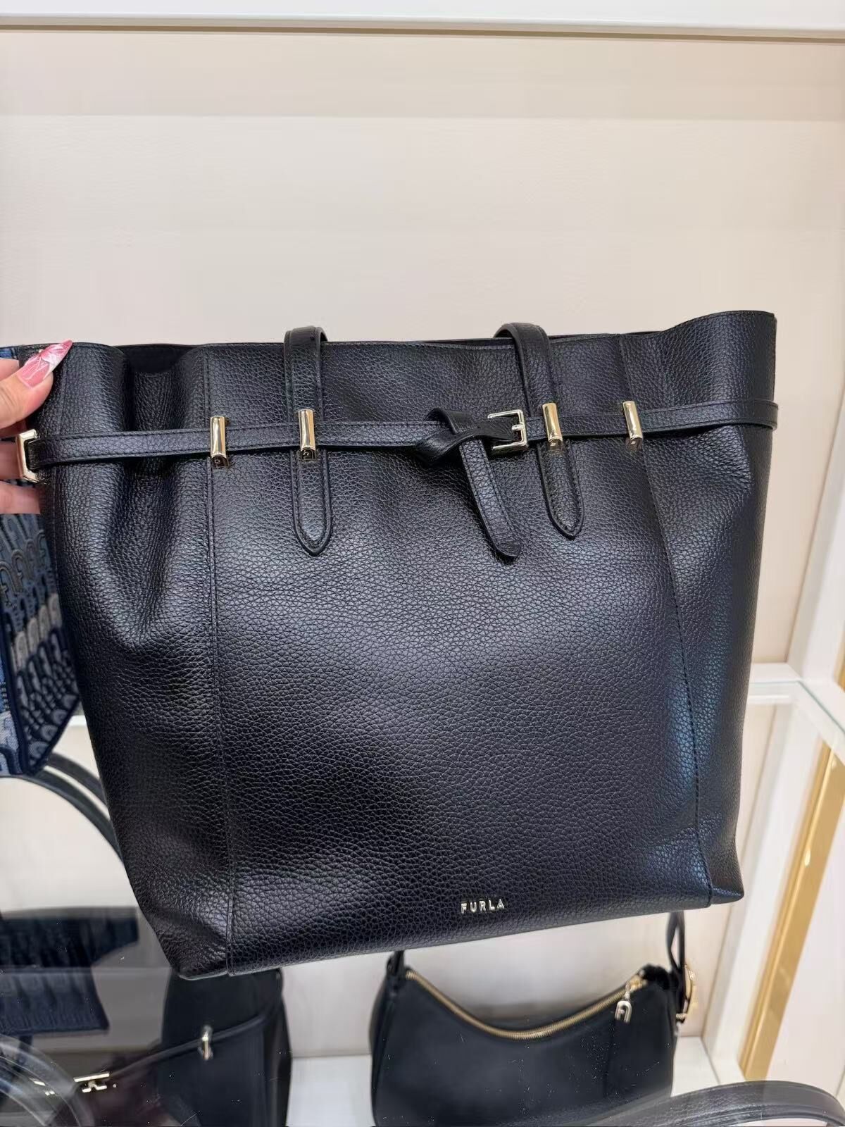 【預購】 Furla  H051651 Aura 黑色托特包