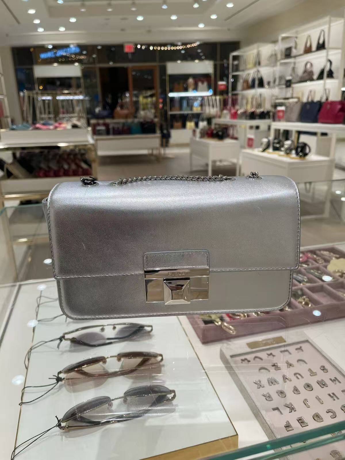 【預購】 Furla  H051662 Venere 銀色鏈條斜挎包