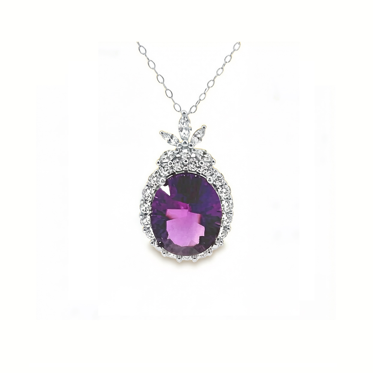 จี้พลอยอเมทิสต์ (Amethyst) รูปสับปะรด T110