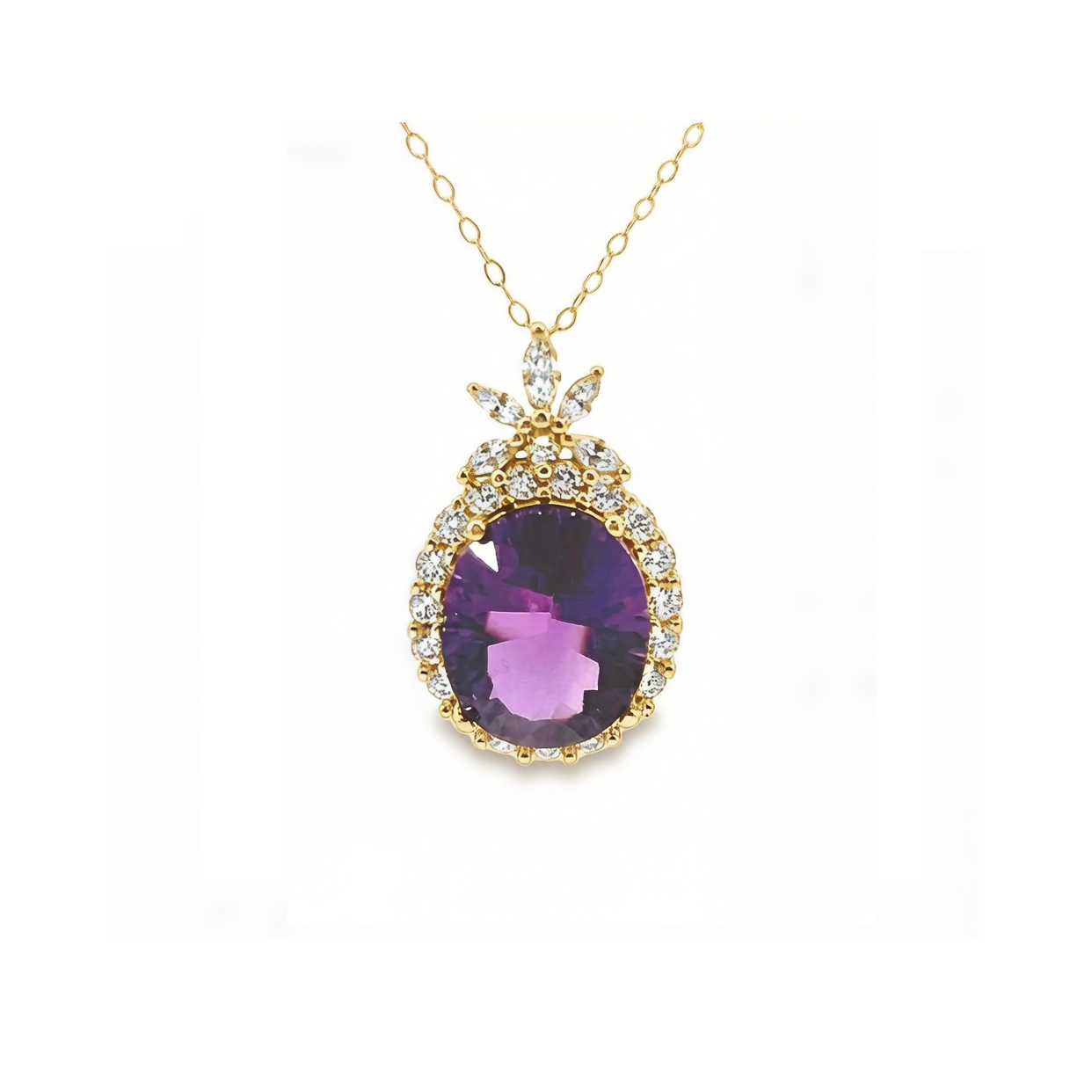 จี้พลอยอเมทิสต์ (Amethyst) รูปสับปะรด T110
