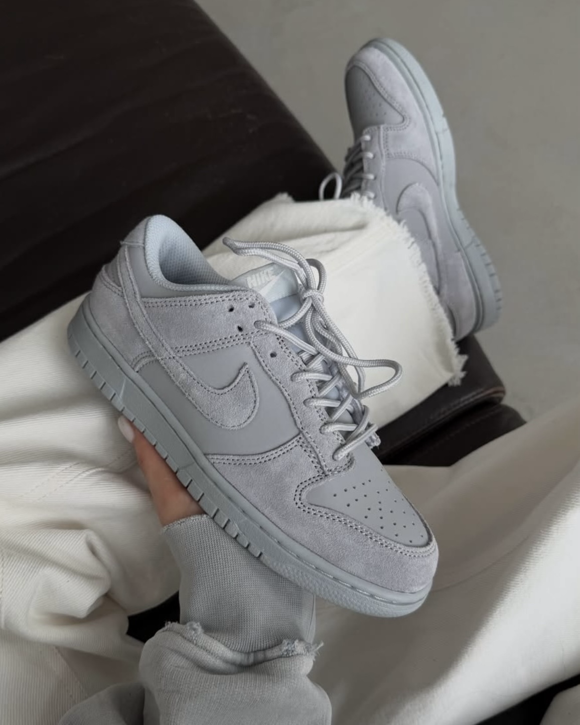 Nike Dunk Low SE Wolf Grey 水泥灰 灰色 麂皮 低筒休閒鞋 男鞋
