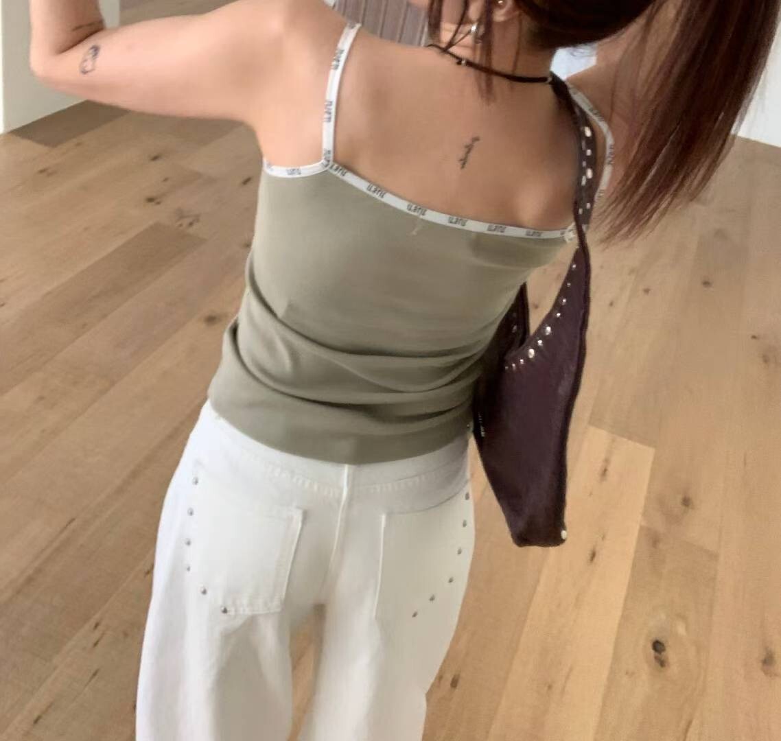 滾字邊細帶BRA TOP