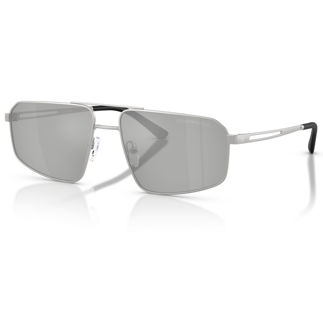 【EMPORIO ARMANI】EA2173 30458V-59mm 太陽眼鏡(霧光銀色|清澈鏡面銀色)