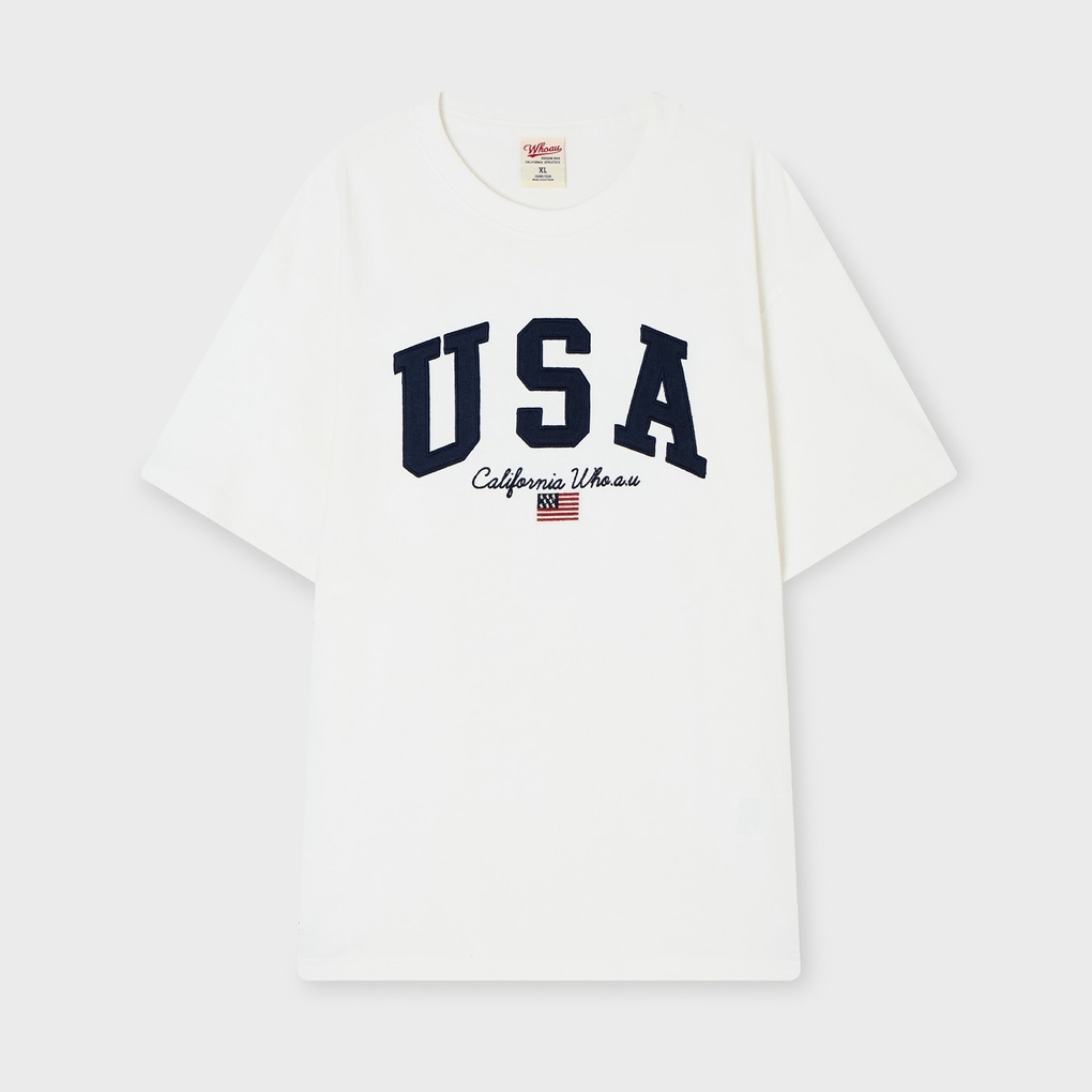 WHO A U - USA Patch T-shirt *3色* (WHRAG2431U)