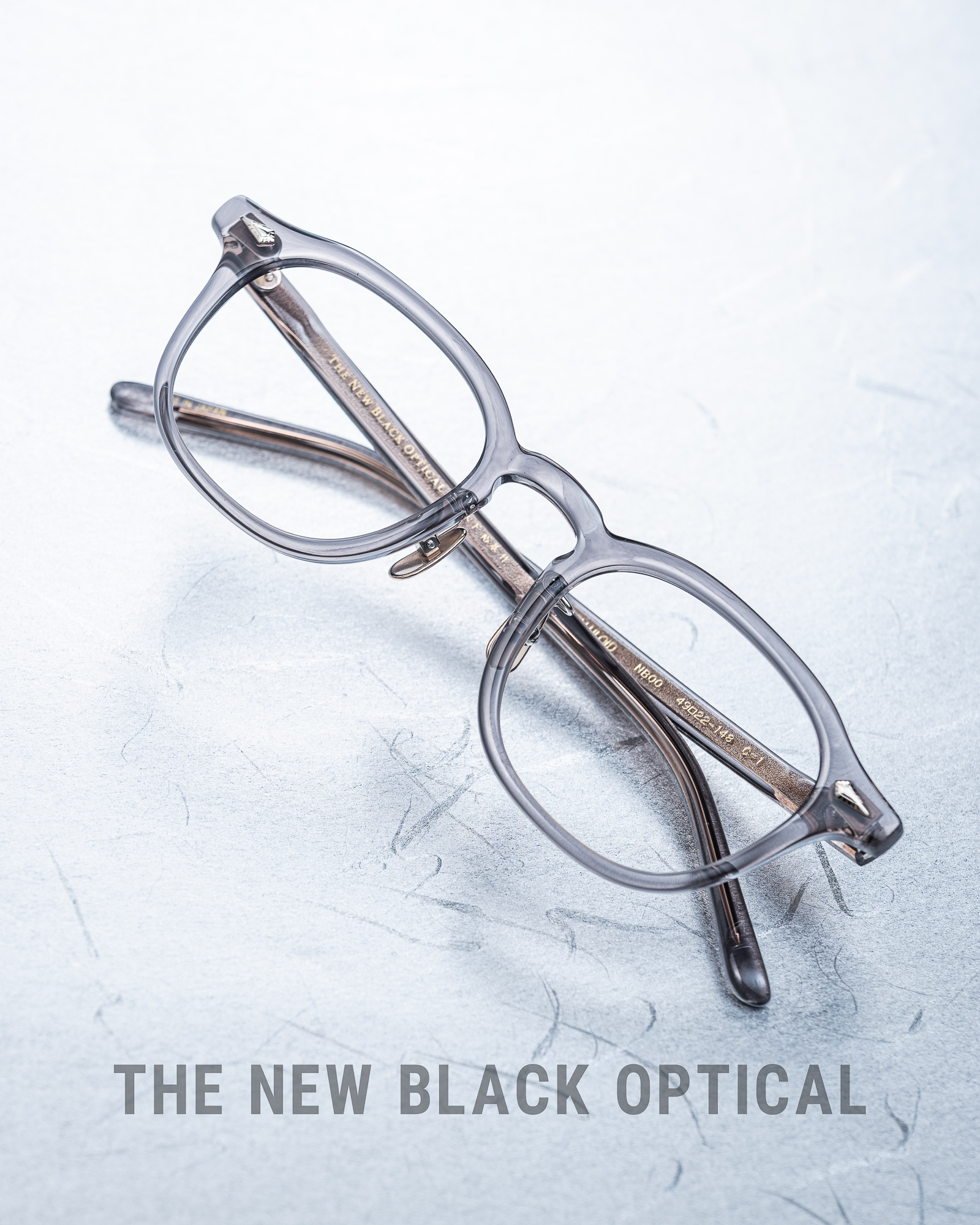 木下裕基作 NB00 Clear Grey 透明灰眼鏡細節