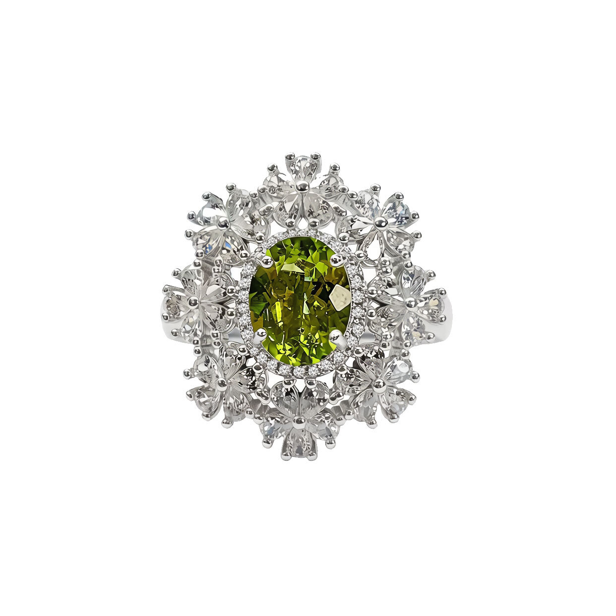 แหวนพลอยเพอริดอท (Peridot) D10