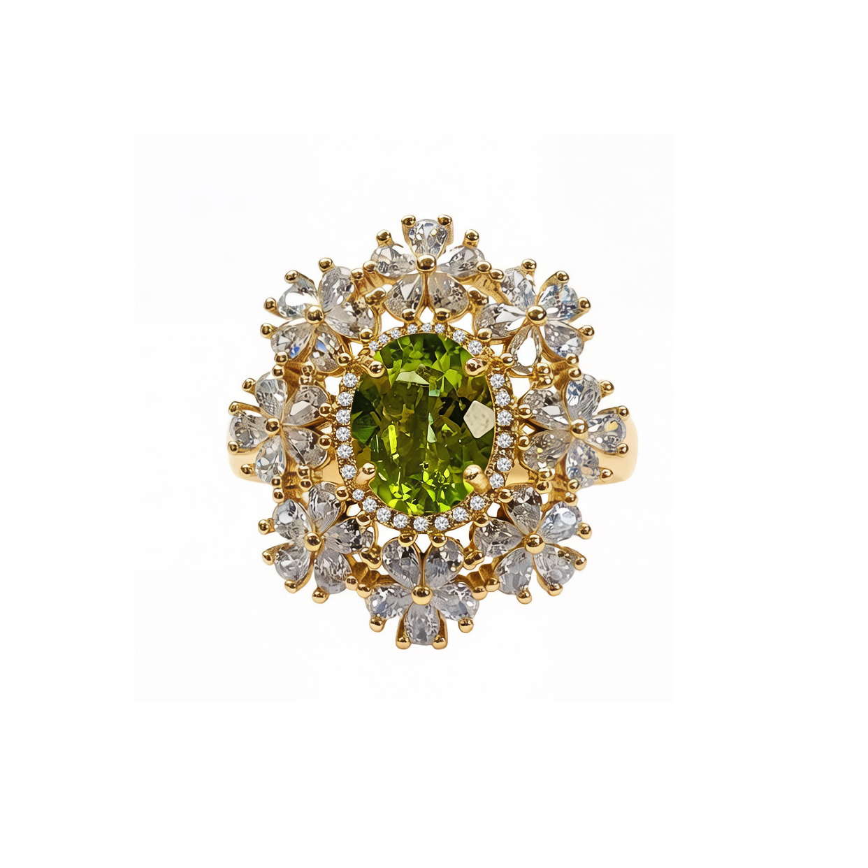 แหวนพลอยเพอริดอท (Peridot) D10