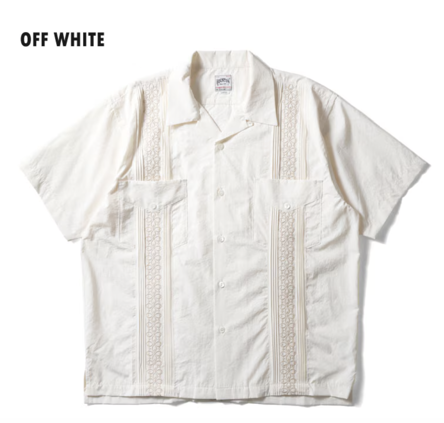 HOUSTON  EMB CUBA SHIRT(BOTANICAL) / white