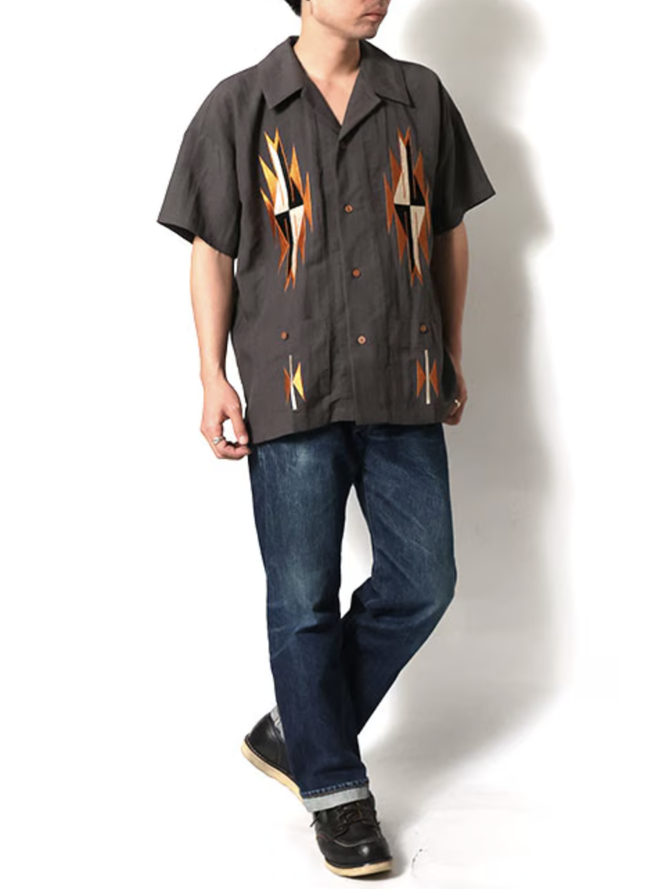 HOUSTON LINEN CHIMAYO SHIRT / CHARCOAL