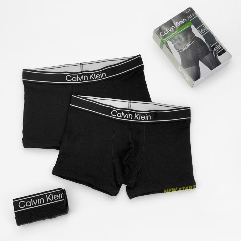 Calvin Klein CK 極致舒適 雙橫線 三件組 四角褲 內褲 黑/黑/黑