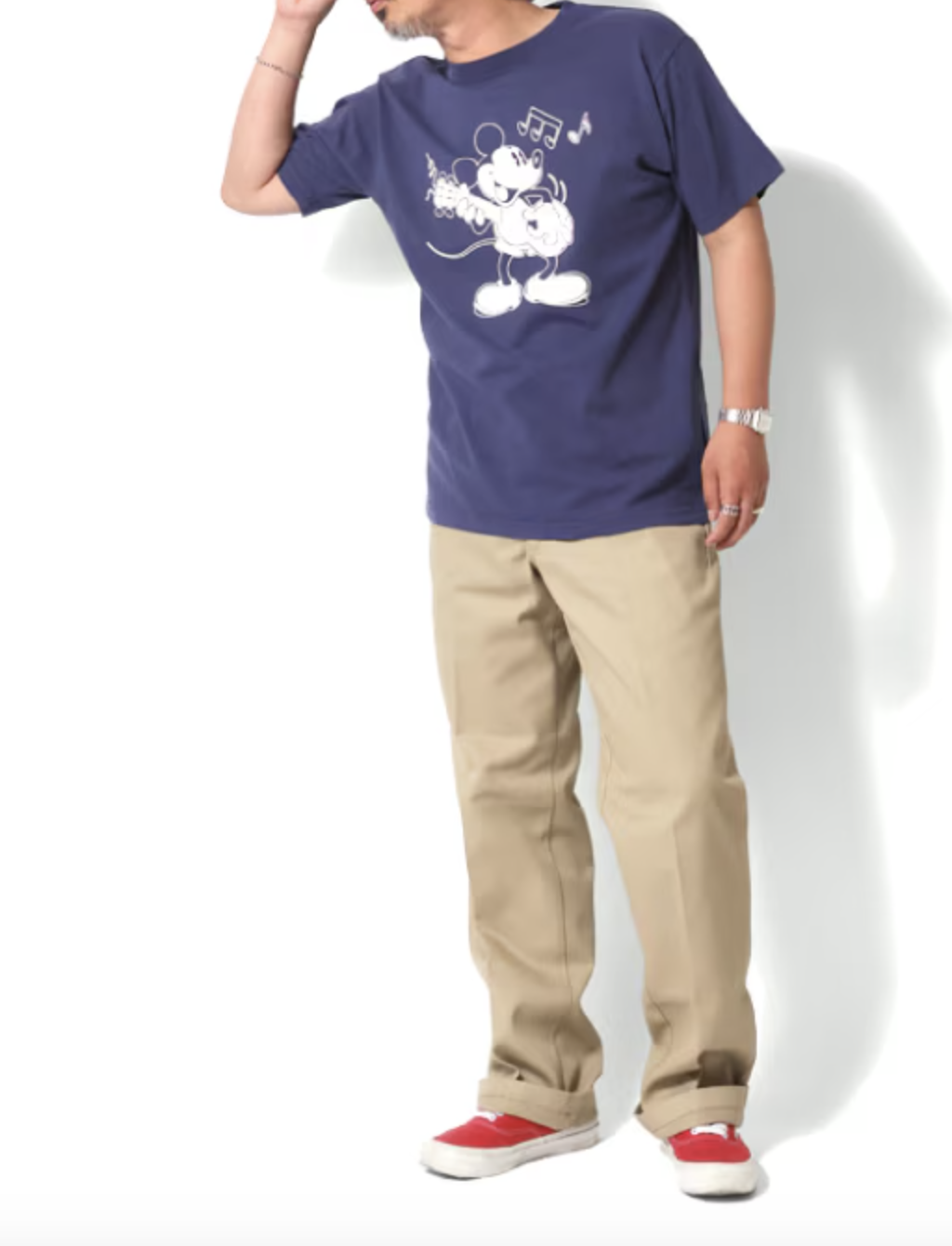 HOUSTON  MICKEY MOUSE PIGMENT PT S/S TEE  PIGMENT NAVY