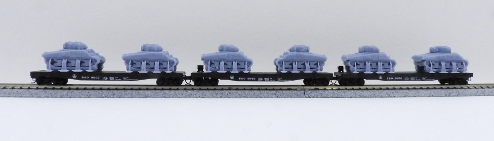 Kato 0398302218 N規 平板貨車搭配B&O謝爾曼坦克（3輛套裝）