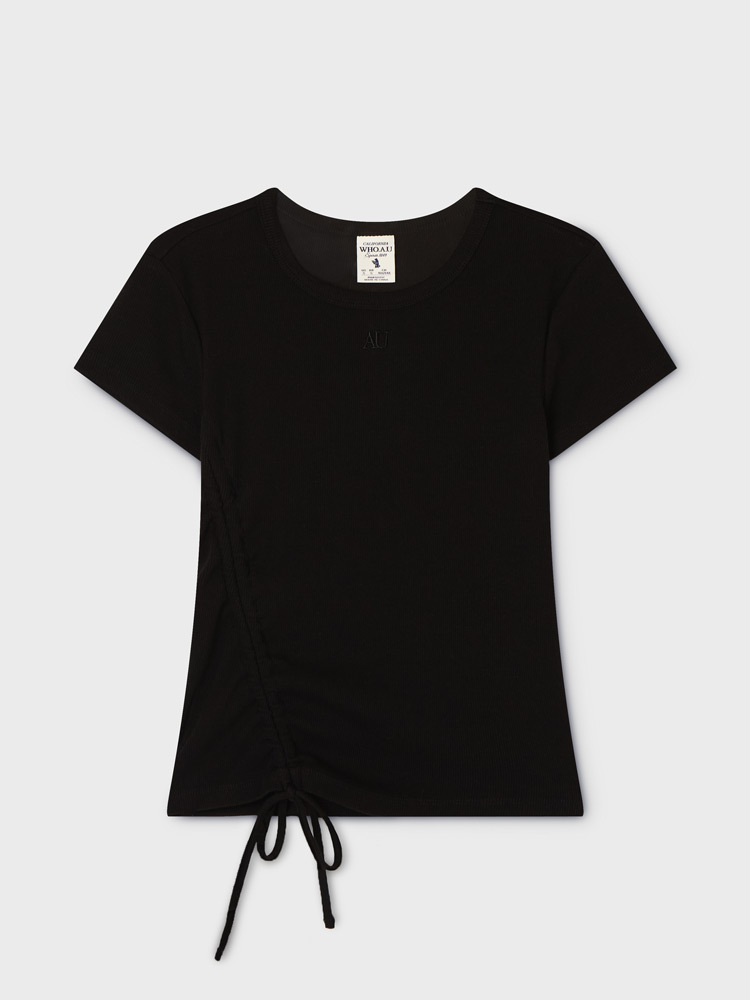 WHO A U - Ribbed Side String T-Shirt *3色* (WHRAG2424F)