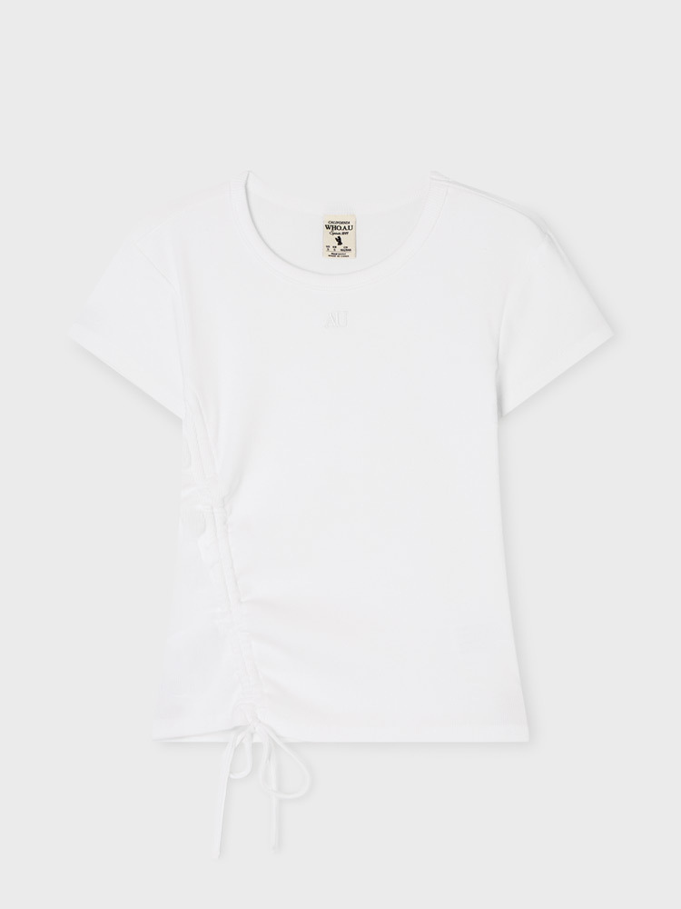 WHO A U - Ribbed Side String T-Shirt *3色* (WHRAG2424F)