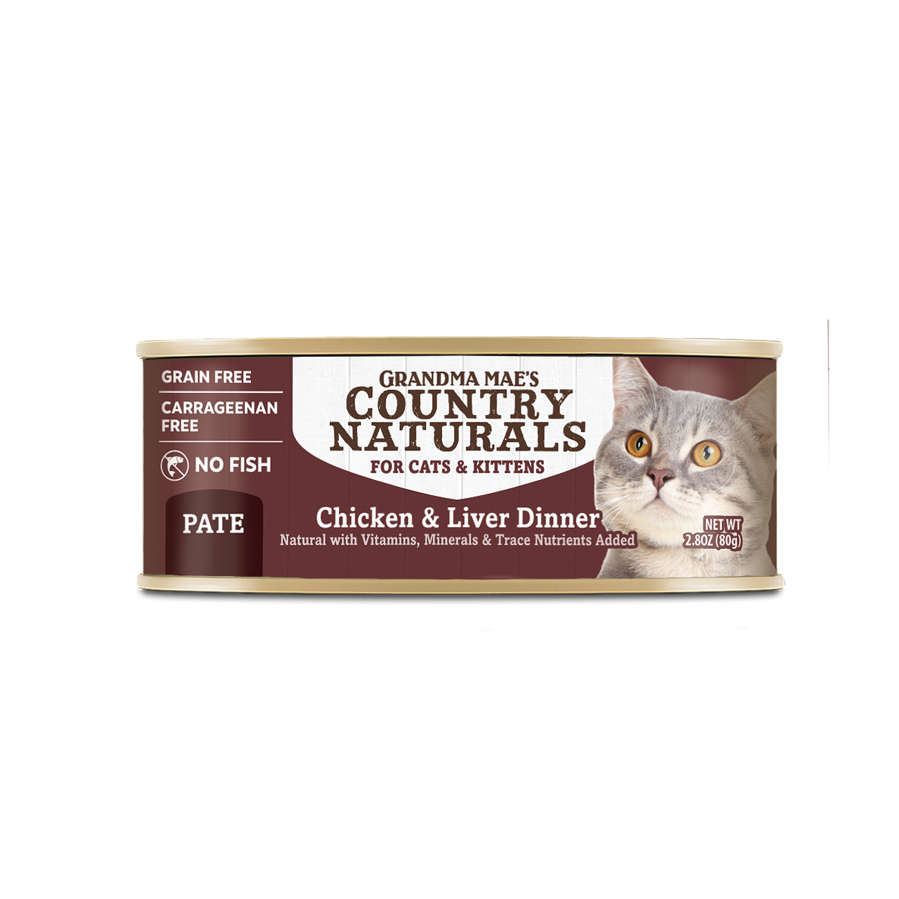 Country Naturals 無穀物肉泥貓罐頭| 雞肉雞肝| 80g
