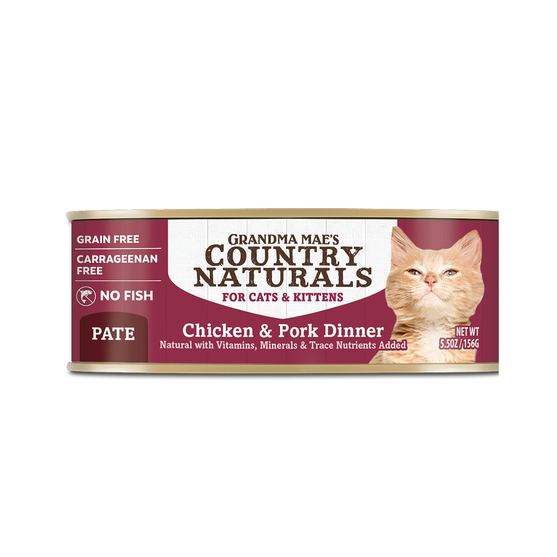 Country Naturals 無穀物肉泥貓罐頭| 雞肉豚肉| 156g