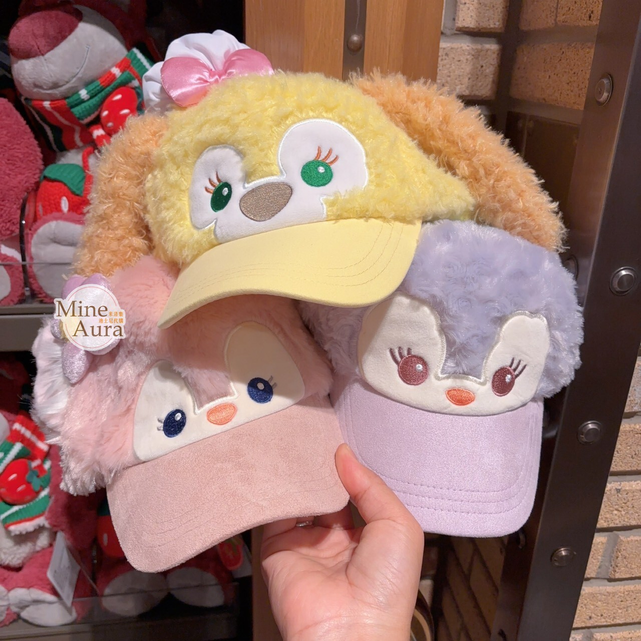 雪莉玫 ShellieMay 大臉 絨毛 立體耳朵 造型 棒球帽 帽子 -上海迪士尼樂園