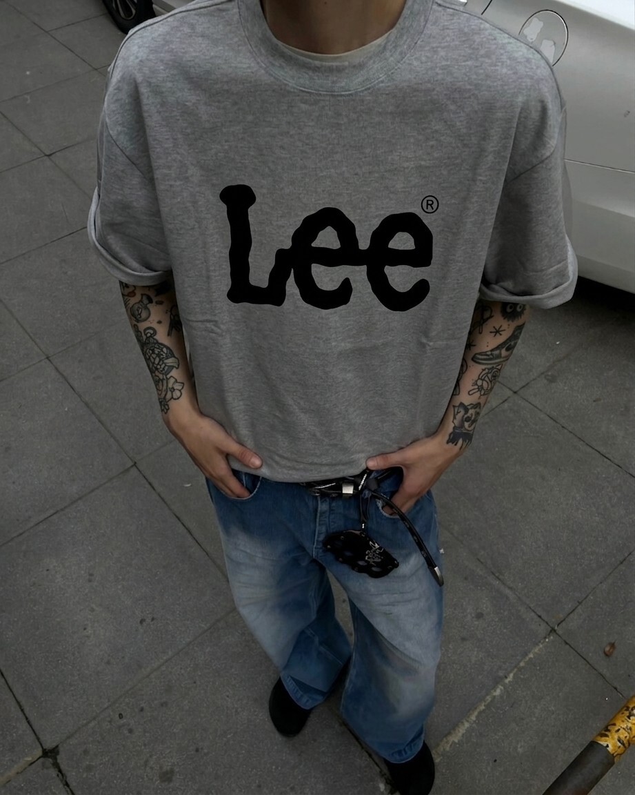 <張凌赫有穿>Lee 2026SS 經典 大Logo 20支 USA 棉花 寬鬆 圓領 短袖 4色