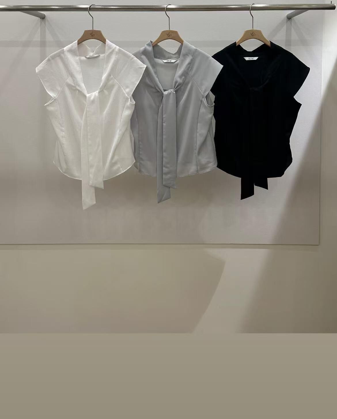 MM6211 緞面滑感綁帶上衣