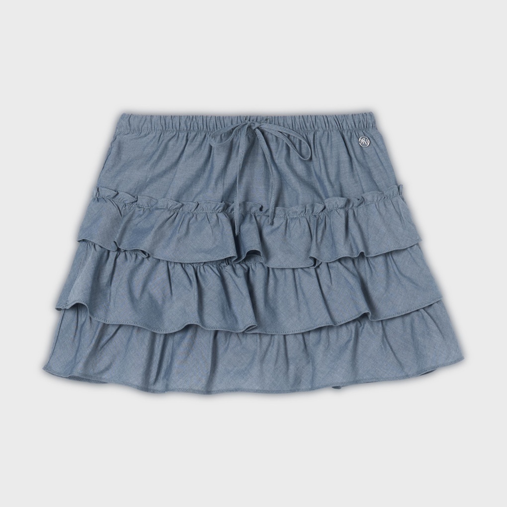 WHO A U - Shambray Wrap Skirt *Indigo* (WHWHG2483F)