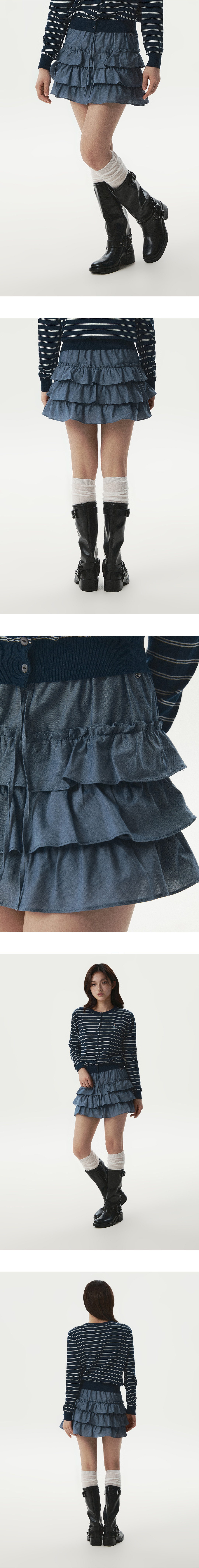 WHO A U - Shambray Wrap Skirt *Indigo* (WHWHG2483F)
